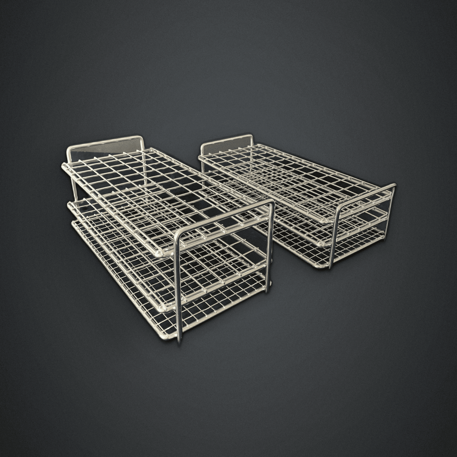 Paired Rectangular Wire Baskets