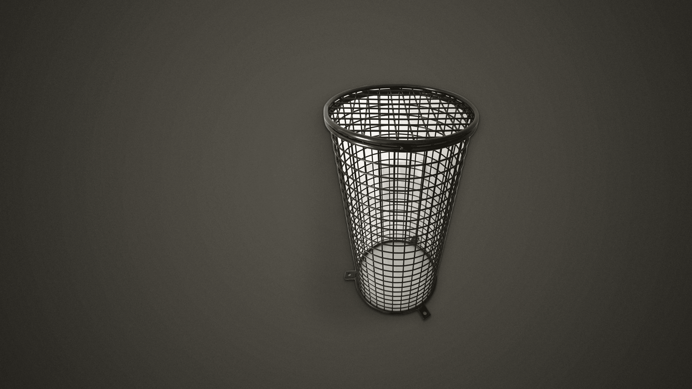Black Cylindrical Wire Display Bin